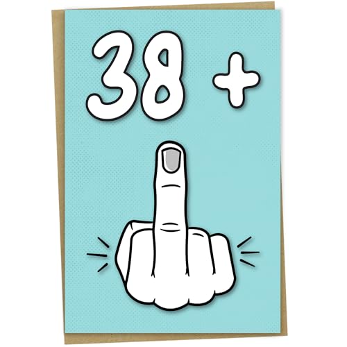 39th Birthday Card, 38 + 1, Funny Birthday Card for 39 Year Old Women or Men, 5x7