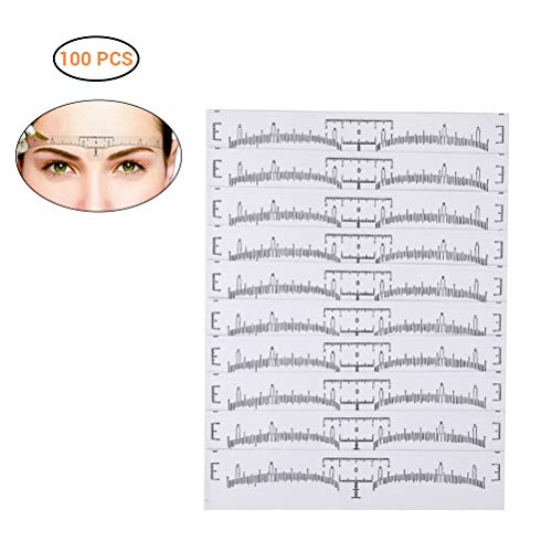 Daxoon Diseño desechable de la ceja de la Etiqueta engomada de la Regla de la ceja 100Pcs para el Maquillaje