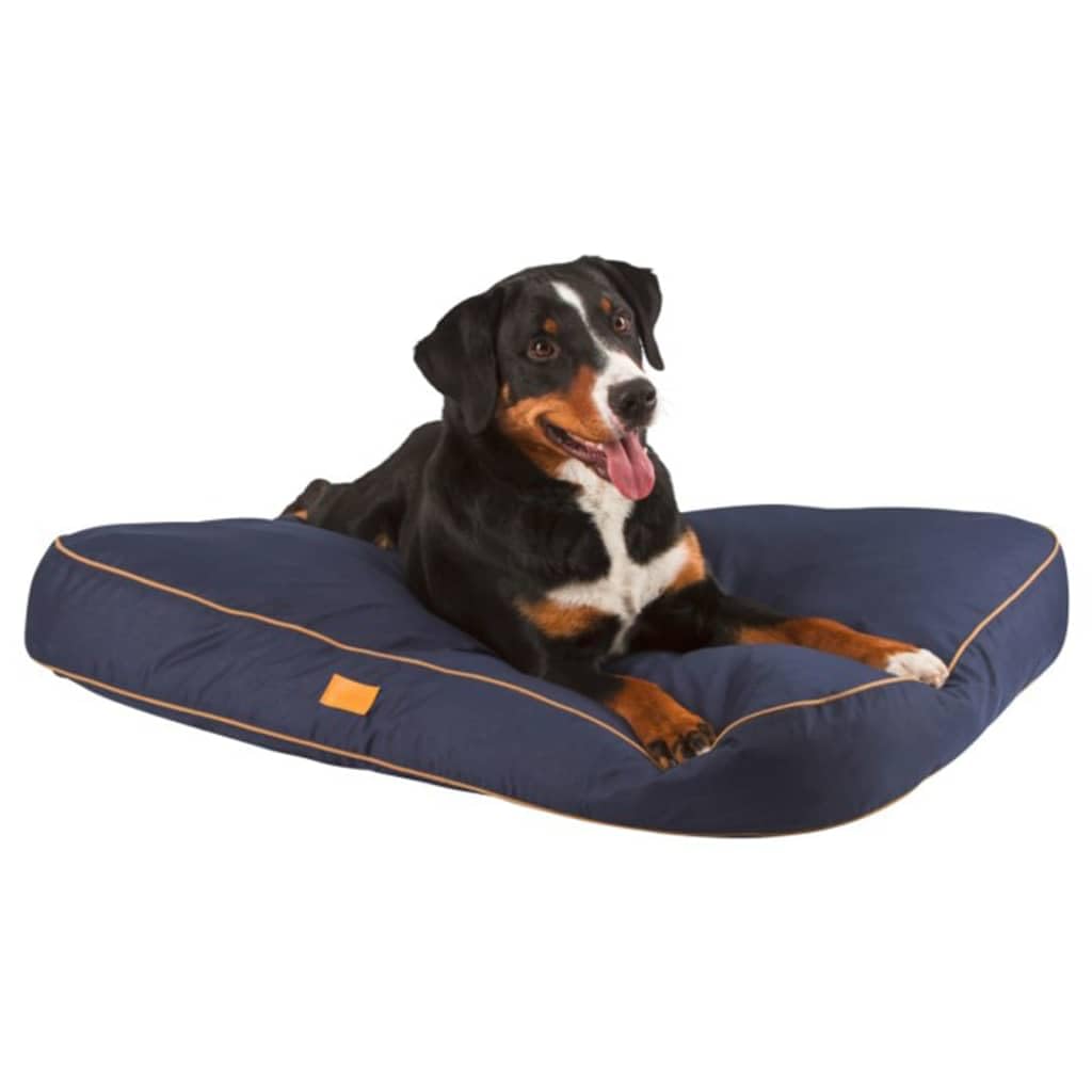 Kerbl Pet Coussin pour Chien Jerome, Bleu foncé, Cognac, 60x40x6 cm, Polyester, Coussin rembourré, revêtement antidérapant