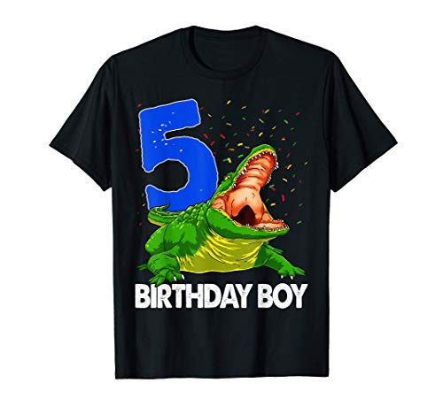 Funny Birthday Boy 5 Alligator Tee Shirts Women Party Gifts Camiseta