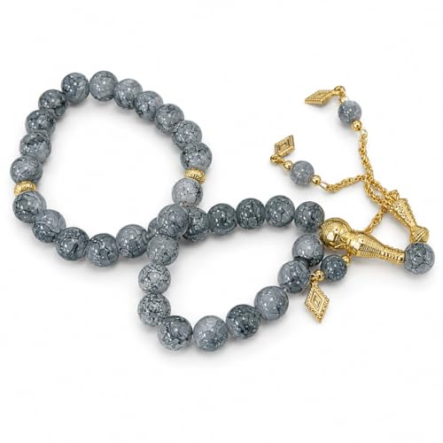 KRFWGUU Gebetskette Islam Tespih Islam Rosenkranz Armband Gebetskette Traditionelle Muslime Gebetsperlen Für Tägliches Gebet Und Meditation Elegantes Design In Tuschfarbe