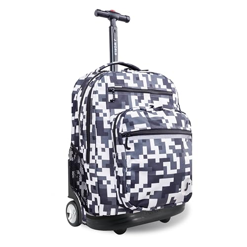 J World Sundance Laptop Rolling Backpack for Girls Boys. Roller Bookbag with Wheels, 20 Inch, Camo by J World New York - Used condition - US$53.54