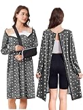Deyeek Open Back Hospital Gowns for Women Post Shoulder Surgery Tear Away Snap Chemo Port Adaptive Clothing with Pockets