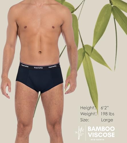 Image of Men's Underwear Briefs Viscose from Bamboo, Moisture Wicking Tagless Underwear for Men Pack Comfort Fly