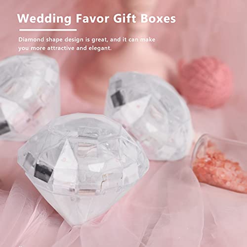 Geieold 12 StüCk Transparente Diamant Form SüßIgkeiten Box Hochzeit Bevorzugung Geschenk Boxen Box Klarer Kunststoff BehäLter Hause Geschenk