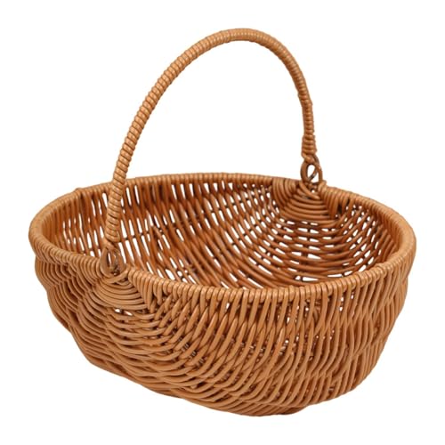 Cesta de Picnic Tejida, Versátil, Decorativa, para Guardar Regalos, Portátil, con Asa, de