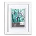 Gallery Solutions 8x10 White Wood Frame with Double White Mat For 5x7 Image