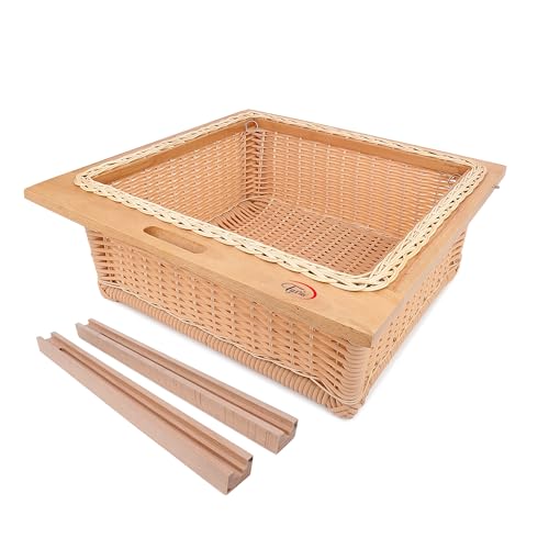 Image of PVC Wicker Basket for Modular Kitchen - Durable Plastic Basket for Kitchen | Water-Resistant | Pull Out Pvc Basket for Fruits & Vegetables Organizer ((22.25W(564mm) X20LX8H)