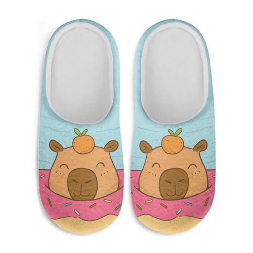 Jeiento Cartoon House Slipper for Women Men Couple,Lightweight Cozy Slip-on Slipper for Hotel,Travel,Comfy Spa Slippers