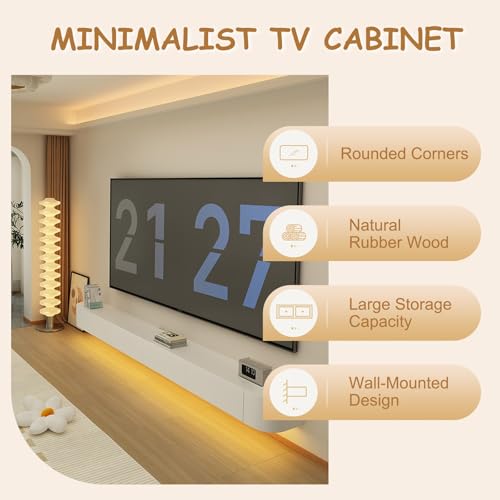 Meuble TV mural flottant discret pour optimiser l'espace du studio - 5