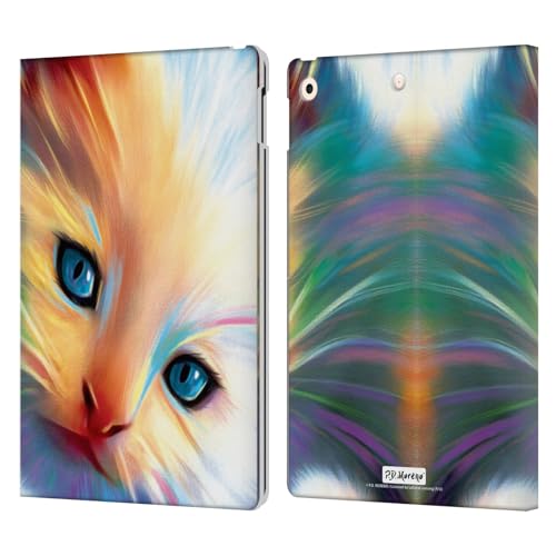 Étui chaton blanc poilu pour iPad 10.2 housse portefeuille cuir