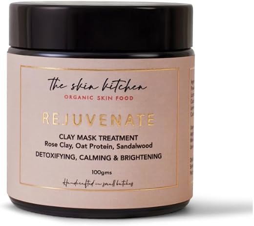 The Skin Kitchen Rejuvenate Clay Mask Treatment, 100gm, Rose Clay and Sandalwood, Detoxifying and Brightening, For all Ski...