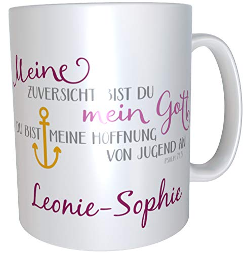 Kilala Tasse Kommunion Wunsch Name Erstkommunion christlicher Spruch Gottes Segen Tee Becher inkl. Geschenk-Verpackung