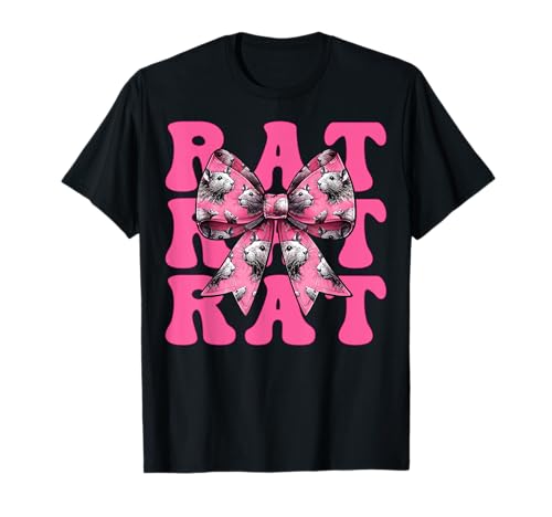 Rat Girl Rat Mom Mama Mouse Fête des Mères Coquette Bow T-Shirt