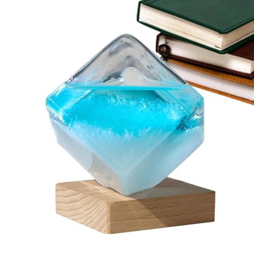 Predittore meteorologico in vetro, Predittore meteorologico in vetro Storm - Previsioni meteorologiche della nuvola del cubo d'acqua di,Decorazione da tavolo Decorazione da tavolo per il comodino di