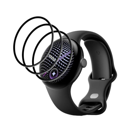 �y3���Z�b�g�zFor Google Pixel Watch 5 45mm �p �t�B���� �ی�t�B���� KONXISA 1.32�C���` �X�}�[�g�E�H�b�` �K���X�t�B���� �����ߗ� 9H�d�x ���h�~ ��U�h�~ 2.5D �����z�� �C�A�[�� �w��h�~