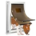 Qeelko Aluminum Pet Door, Durable Dog Door for Dog and Pets, Doggie Door with Double Automatic Closing Magnetic Flaps 8.75” x 12.5'', Suitable for Interior and Exterior Doors, Screen and Wall, Medium