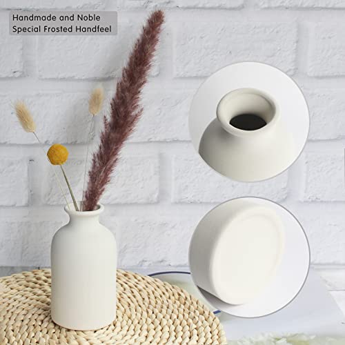 YANLING 6 Pack White Vase Small Ceramic Vases for Decor, White Vases for Flowers Boho Home Decor, Pampas Grass Dried Flowers Vases by YANLING - Image 4