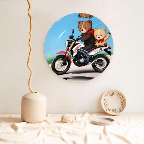 Platos decorativos de oso de 10 pulgadas con base anticaídas 6