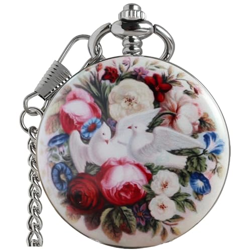 VIGOROSO - VIGOROSO Vintage Floral Hand Wind Up Mechanical Pocket Watch for Men Women - Best Deal on Amazon