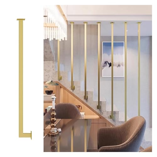 WXPXYBF Black Metal Stair Spindles, Wrought Iron Balusters with Mounting Kit for Attic Corridor, L Shaped Design Durable Rust Resistant Safety Railing Support