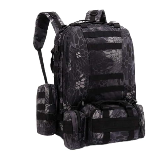TQVLNMCR 55L 4-in-1 Multifunktions-Kombinationsrucksack, Militärangriff Taktischer Tagesrucksack Unisex Outdoor Camping Bergsteigen Radfahren Wandern Klettern Reiserucksack