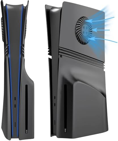 （11:00時点） PS5Pro 交換用フェイスプレート（光学ドライブバージョンと互換性あり）冷却ベントシェル付き軽量で耐衝撃性のあるデザインさまざまな色から選択可能オリジナルと同じ仕様簡単にインストールできます(Black)