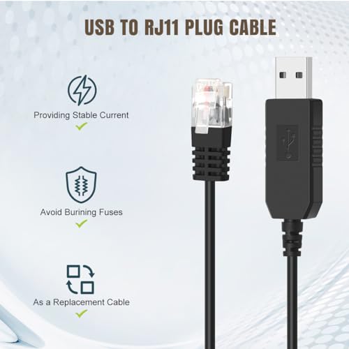 Lenink AW9553 Usb To Rj11 Radar Detector Cable Compatible With Uniden R1 R3 R7 Dfr7 Dfr8 thumb #1