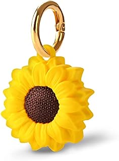 GOLLEY Compatible with Apple AirTag Case for AirTag Keychain,Airtag Holder,Anti-Scratchfor Apple AirTags Case Accessories,Silicone Protective case Secure Holder with Key Ring (Sunflower)