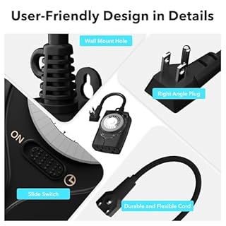 HBN Outdoor Timer Outlet Waterproof, 24 Hour Mechanical Light Timers for Electrical Outlets Outdoor Weatherproof, 2 Grounded Outlets for Christmas Lights, Holiday Decorations, 15A 1/2HP