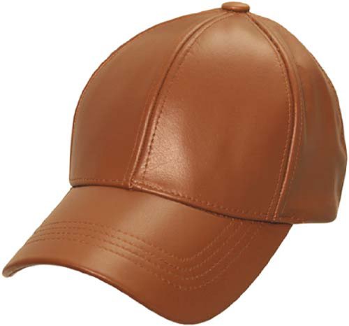 Light Brown Genuine Leather Baseball Cap Hat Made In The USA