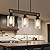 Farmhouse Dining Room Light Fixture, 3-Light Wood Kitchen Island Lighting for Dining Room Over Table, Black Adjustable Pendant Light with Clear Glass Shades, Linear Chandeliers Lighting for Kitchen