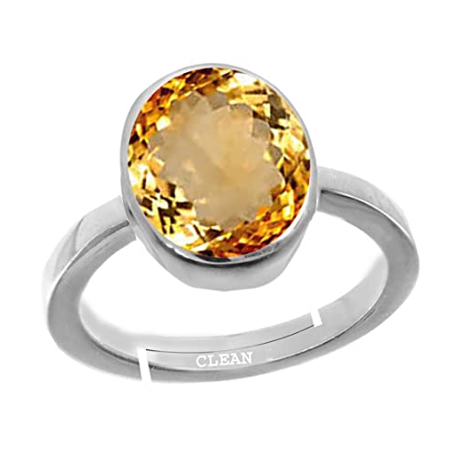 Clean Gems Citrine/Sunehla 3.25 Ratti�܂���3�J���b�g �萯�p�F��V�R��� bis Hallmark 925�X�^�[�����O�V���o�[ ���߉\�����O ���j�Z�b�N�X - nvr1325