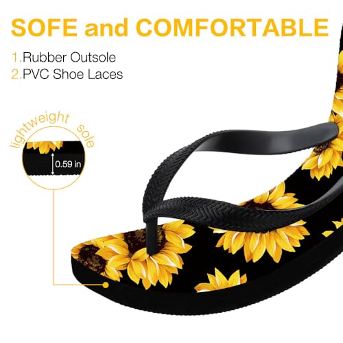 Flip Flops for Unisex Beach Rubber Comfortable Cushion Walking Thong Sandals Yoga Mat Light Vacation Non-Slip Bathroom Shower Shoes Casual Summer Two-Tone Slippers Indoor Outdoor Soles2