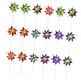 Gogogmee 20 Stück Teiliges DIY Windrad Bunte Windmühlen Spielzeuge aus Kunststoff Dekorative Garten Windrädchen für Balkon Terrasse Party und Outdoor deko Leicht und Handlich