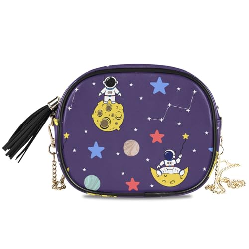 Sac à bandoulière pour femme motif dessin animé multicolore en PU avec chaîne 19cm