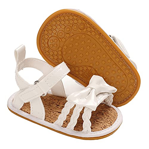 Image of Baby Girl Sandals Summer Crib Shoes Bowknot Soft Sole Infant Girls Princess Dress Flats First Walker Shoes