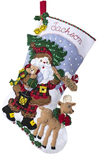 Bucilla Felt Stocking KIT, Lumberjack Santa