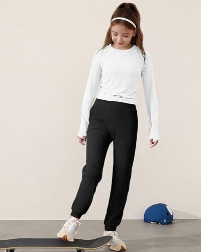 HASMES Girls Joggers Kids Athletic Pants with Pockets Active Pants for Running Yoga Dance Activewear4