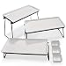 Elegant 3 Tier Serving Stand- New 2019 Model – 3 X-Large Ceramic Plates (13.5"x6.5") +3 Sauce Dishes – The Complete Serving Set For Parties By Elite Creations