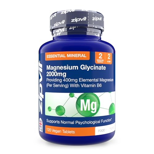 Zipvit Magnesium Glycinate 2000mg with 400mg Elemental, Plus Vita...