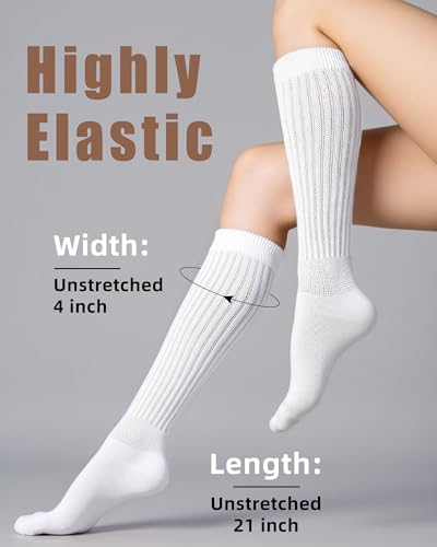 HONGTEYA Slouchy Socks for Women Slouch Scrunch Knee High Boot Soft Long Socks Cozy Crew Sock Leg Warmers Size 5-114