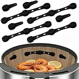 TAIANJI Magnete für Airfryer Backpapier, 8 Stück Silikon Magnete Airfryer Zubehör Wiederverwendbare Silikonschnallefür für Verhindern Backpapier von Abdeckung Lebensmitteln (Schwarz)