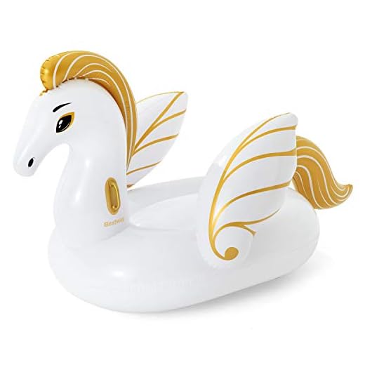 Bestway 41118 - Pegaso Luxury Hinchable 231X150 Cm Para 1 Adulto Blanco Y Dorado Fácil Inflado Con Válvulas De Seguridad Y Asas Agarraderas Parche De Reparación