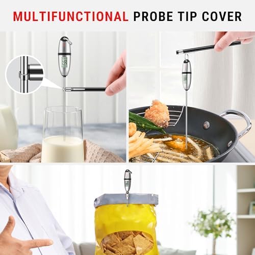 ThermoPro TP02S Dijital Mutfak Termometresi, Hızlı Okuma Saplama Prob, Et, Şekerleme, Süt ve Kızartma için Gıda Termometresi (Koruyucu Kılıflı) - Görsel 3