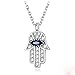 Produktbild JIUERMA Bohemian Blue Eye Halskette 925 Sterlingsilber Authentisches Zircon Hamsa, Hand-Halskette, Kristallanhänger für Frauen, Schmuck, Halsband, Weinlese-Halskette