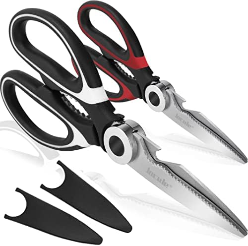 [2-pack] Kitchen Scissors Heavy Duty, Jocule Kitchen Shears Heavy Duty Scissors Kitchen, Upgrade Poultry Shears, Kitchen Shears Dishwasher Safe, Meat, Food Scissors, kitchen sissors for general use