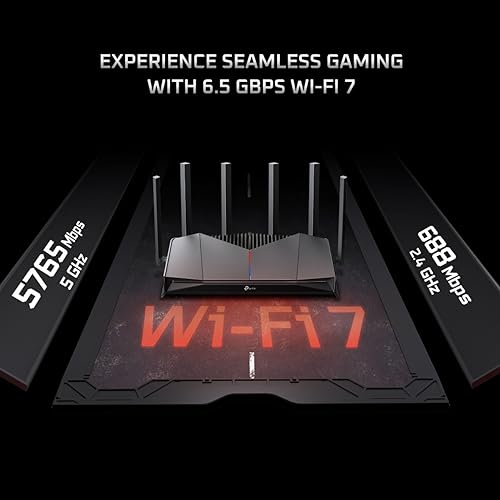 Image of TP-Link Archer GE400 BE6500 Dual-Band Wi-Fi 7 Gaming Router | 6.5 Gbps Speed | 2x 2.5G WAN LAN + 3x 1G LAN | USB 3.0 | 6 Antennas | RGB Gaming Panel | Compatible with Alexa & Google Assistant