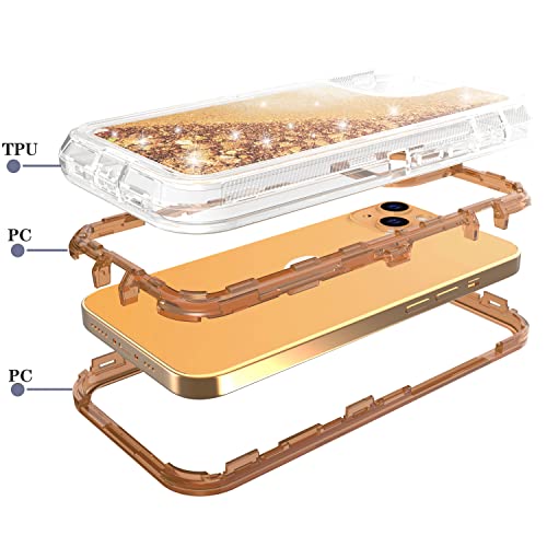 Coque iPhone 15 Plus 6,7" antichoc robuste i15+ pailleté liquide rose