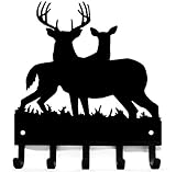 The Metal Peddler Deer Family #1 Key Rack Hanger - Small 6 inch wide - Made in USA; Wall Mount for Wildlife Lovers